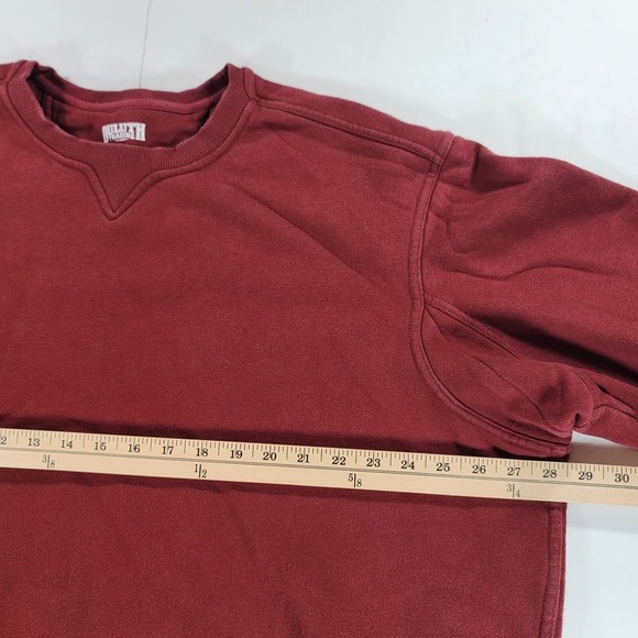 Duluth Trading Co Sweater Mens XL Heavyweight Crewneck Burgundy Red Cotton - Picture 4 of 6